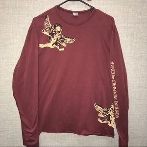 Chrome Hearts Foti Mens Womens Long Sleeve Tee Red